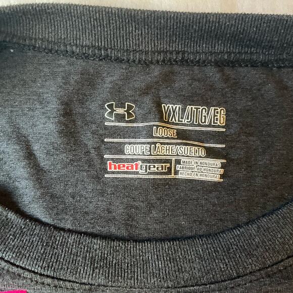 Under Armour Girl’s Short Sleeve T-shirt size XL Youth, Dark Gray,Cancer Fighter - Picture 4 of 6
